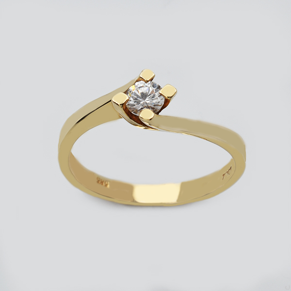 Μονόπετρο Δαχτυλίδι χρυσό Κ14 Κωδ. ΜΧ/126