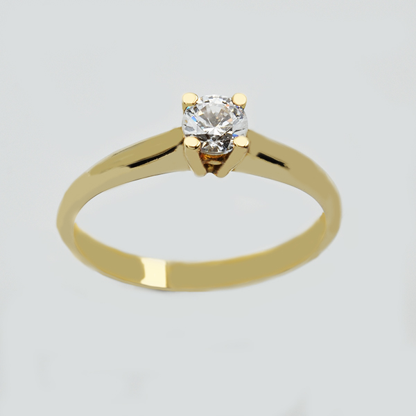 Μονόπετρο Δαχτυλίδι χρυσό Κ14 Κωδ. ΜΧ/127