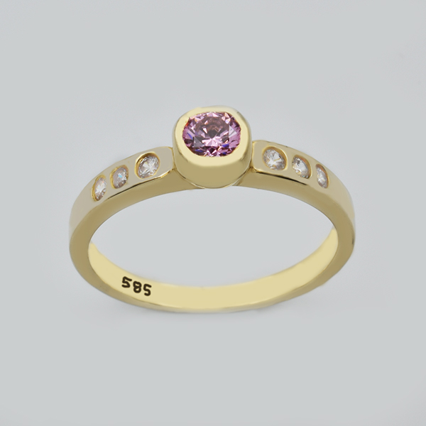 Μονόπετρο Δαχτυλίδι χρυσό Κ14 Κωδ. ΜΧ/138