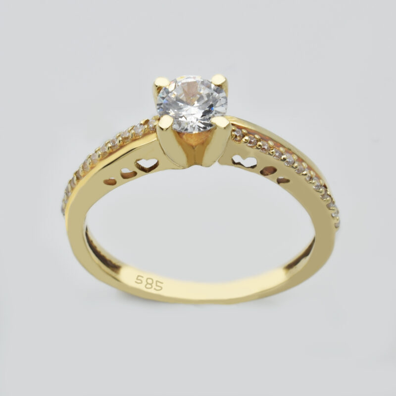 Μονόπετρο Δαχτυλίδι χρυσό Κ14 Κωδ. ΜΧ/139