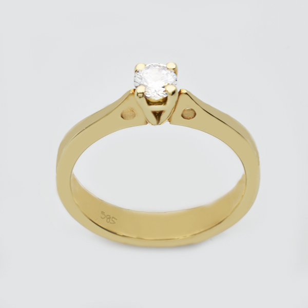 Μονόπετρο δαχτυλίδι χρυσό Κ14 Κωδ. ΜΧ/151