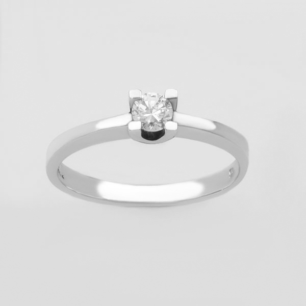 Μονόπετρο δαχτυλίδι λευκόχρυσο Κ14 Κωδ. ΜΧ/154