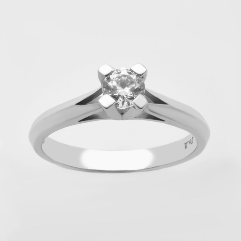 Μονόπετρο δαχτυλίδι λευκόχρυσο Κ14 Κωδ. ΜΧ/156