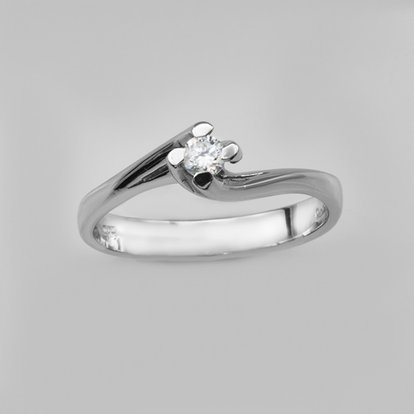 Μονόπετρο δαχτυλίδι λευκόχρυσο Κ14 Κωδ. ΜΧ/161