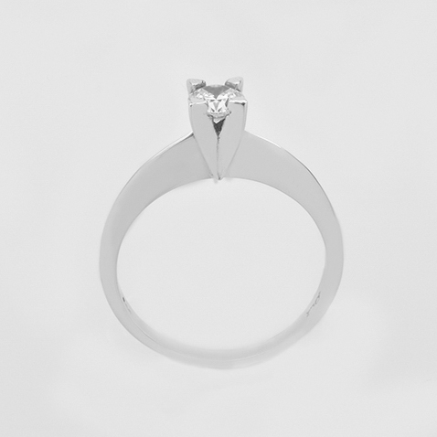Μονόπετρο δαχτυλίδι λευκόχρυσο Κ14 Κωδ. ΜΧ/167