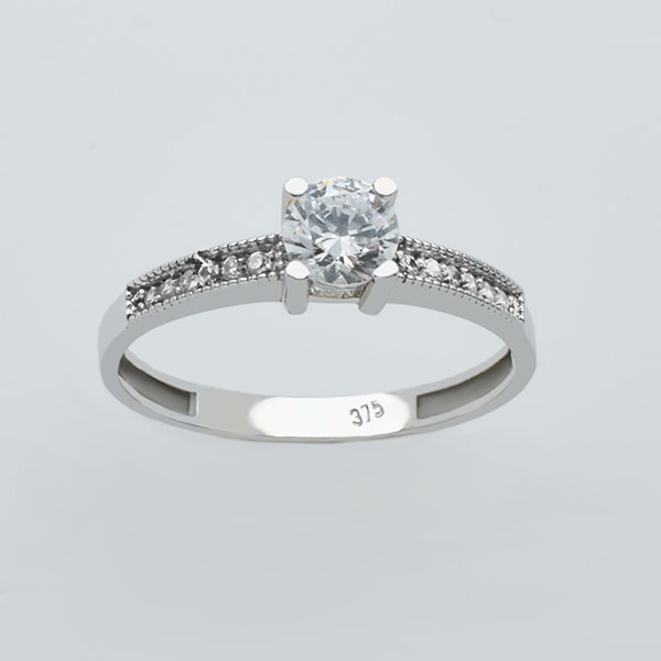 Μονόπετρο δαχτυλίδι λευκόχρυσο Κ14 Κωδ. ΜΧ/179