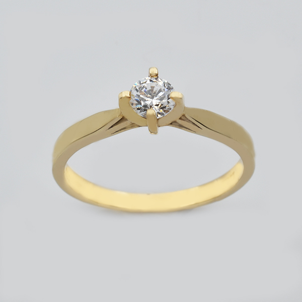 Μονόπετρο δαχτυλίδι χρυσό Κ14 Κωδ. ΜΧ/211