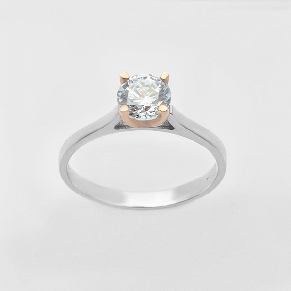 Μονόπετρο Δαχτυλίδι λευκόχρυσο Κ14 Κωδ. ΜΧ/109