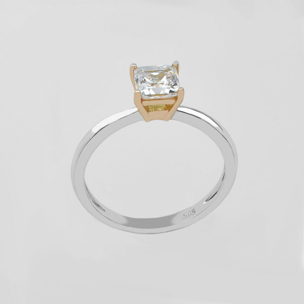 Μονόπετρο Δαχτυλίδι λευκόχρυσο Κ14 Κωδ. ΜΧ/115