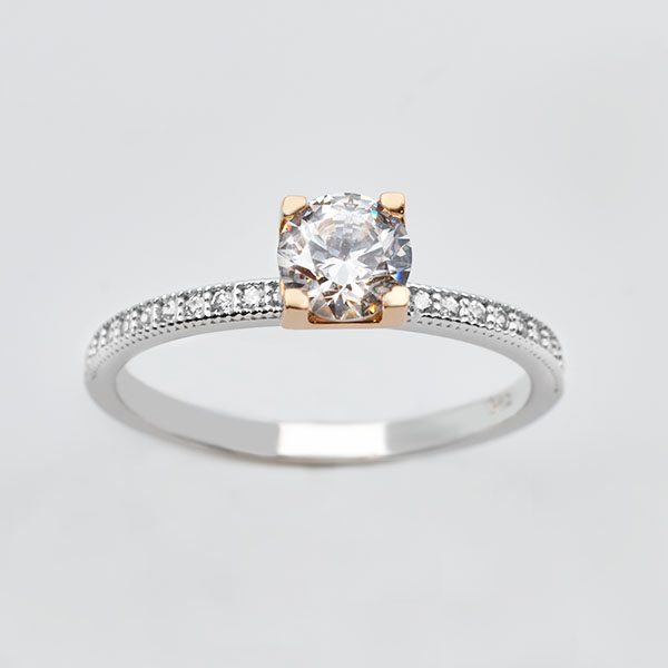 Μονόπετρο Δαχτυλίδι λευκόχρυσο Κ14 Κωδ. ΜΧ/120