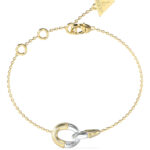 GUESS-STEEL-MAJORELLE-JUBB05374JWYGRHL-Βραχιόλι-Χρυσό-Με-Δίχρωμους-Κρίκους-Με-Πέτρες