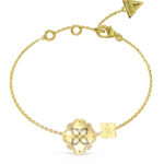 GUESS-STEEL-WILD-FLOWER-JUBB05503JWYGL-Βραχιόλι-Χρυσό-Με-Φύλλο-Με-Πέτρες