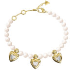 GUESS-STEEL-BELOVED-JUBB06001JWYGL-Βραχιόλι-Χρυσό-Με-Πέρλες-Και-Κρεμαστές-Καρδιές