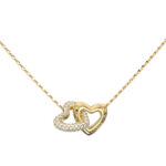 GUESS-STEEL-BELOVED-JUBN06013JWYGT-U-Κολιέ-Χρυσό-Με-Δύο-Καρδιές