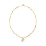 GUESS-STEEL-LOVE-BITES-JUBN06043JWYGT-U-Κολιέ-Χρυσό-Με-Τυχερό-Τσάρμ-Με-Πέτρες