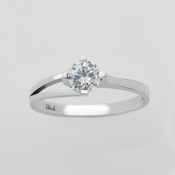 Μονόπετρο Δαχτυλίδι λευκόχρυσο Κ14    Κωδ.   ΜΧ/117