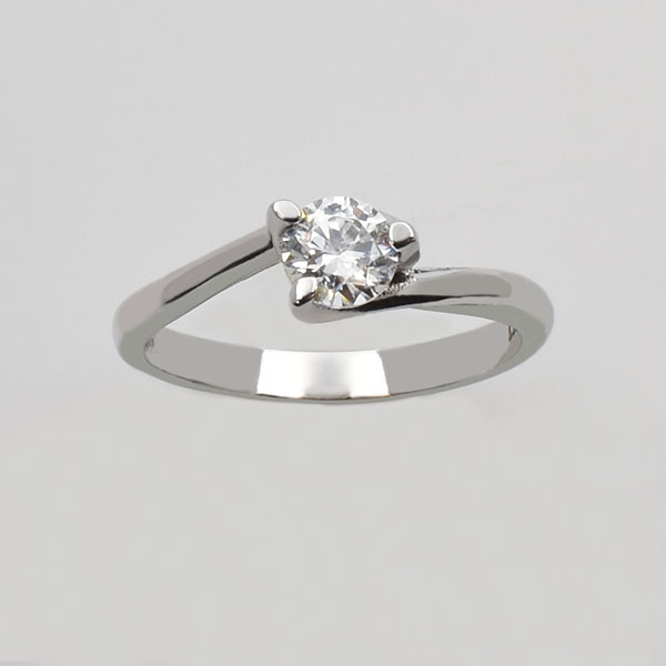 Μονόπετρο Δαχτυλίδι λευκόχρυσο Κ14   Κωδ. ΜΧ/122