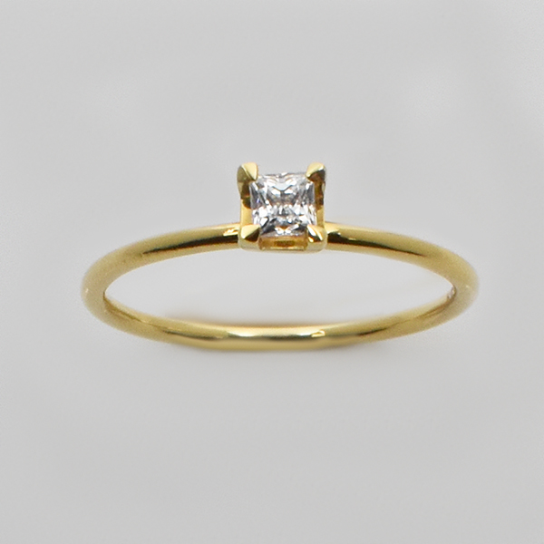 Μονόπετρο δαχτυλίδι χρυσό Κ14   Κωδ.  ΜΧ/129