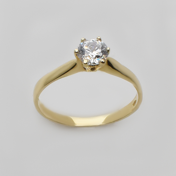 Μονόπετρο δαχτυλίδι χρυσό Κ14   Κωδ.  ΜΧ/130