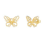 GUESS-STEEL-BORBOLETA-JUBE06123JWYGT-U-Σκουλαρίκια-Χρυσές-Πεταλούδες-Με-Πέτρες