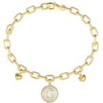 GUESS-STEEL-G-TALISMAN-JUBB06197JWYGL-Βραχιόλι-Χρυσό-Με-Καρδιές-Και-Λογότυπο-Με-Πέτρες