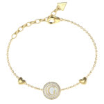 GUESS-STEEL-G-TALISMAN-JUBB06202JWYGL-Βραχιόλι-Χρυσό-Με-Καρδιές-Και-Λογότυπο-Με-Πέτρες