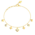 GUESS-STEEL-ACE-OF-DIAMONDS-JUBB06179JWYGL-Βραχιόλι-Χρυσό-Με-Κρεμαστά-Με-Πέτρες