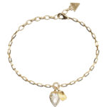 GUESS-STEEL-CRYSTAL-LOVE-JUBB06360JWYGL-Βραχιόλι-Χρυσό-Με-Κρεμαστή-Καρδιά
