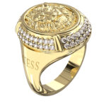 GUESS-STEEL-LIONESS-QUEEN-JUBR06192JWYG58-Δαχτυλίδι-Χρυσό-Με-Λιοντάρι-Με-Πέτρες